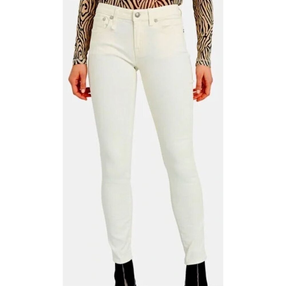R13 Kate Mid-Rise Skinny Jeans size 27 in Rinsed White -sz 27